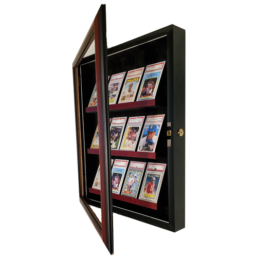 12 Graded Card Custom Hand Crafted Wood Cabinet Display Case