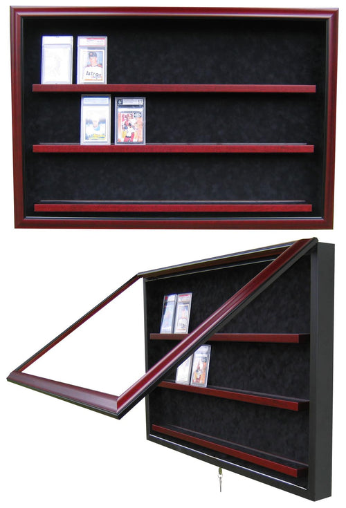 24 Graded Card Custom Hand Crafted Wood Cabinet Display Case