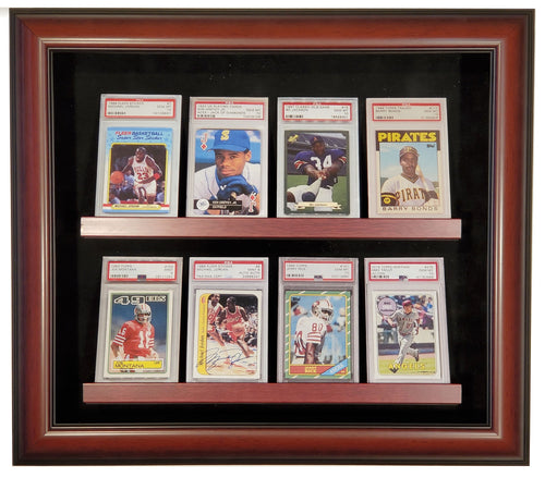 8 Graded Card Custom Hand Crafted Wood Cabinet Display Case