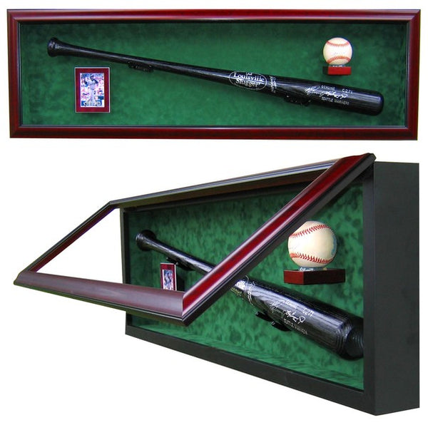 baseball card and ball display case Perfect Double Basball Case This display case comes with two acrylic ball holders and 1 acrylic card holder. Graded Sports Card Display Case,