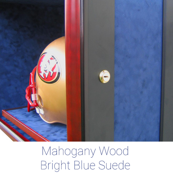 Full Size Football Helmet Custom Hand Crafted Wood Cabinet Case