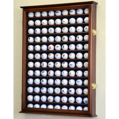 108 Golf Ball Wood Cabinet Display Case