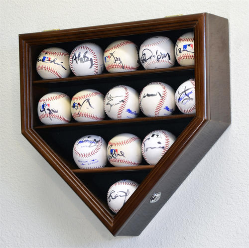 Fourteen Baseball Home Plate Wood Display Case