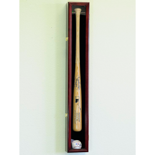 Baseball Bat And Ball Wood Cabinet Display Case