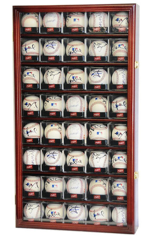 40 Baseball Cube Holder Square Wood Display Case