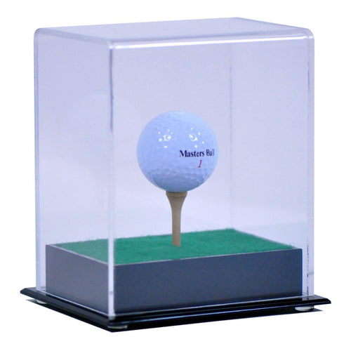 Golf Ball Display Case with Synthetic Grass