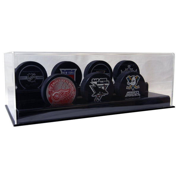 Seven Hockey Puck Display Case Acrylic Base | Free Shipping