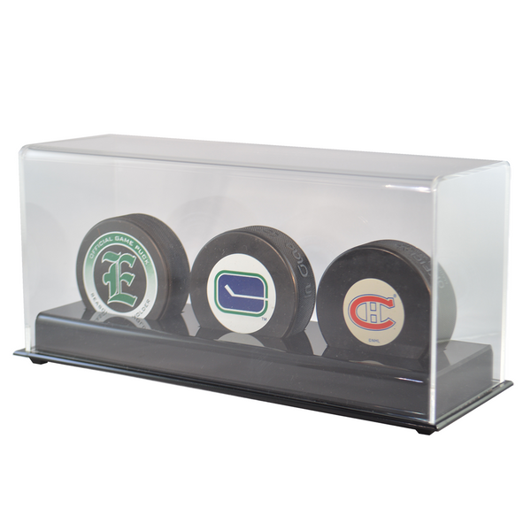 Deluxe Triple Hockey Puck Display