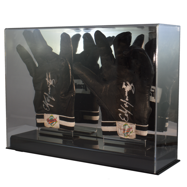 Double Baseball Batting Glove Football Glove Display Case Mirror Back
