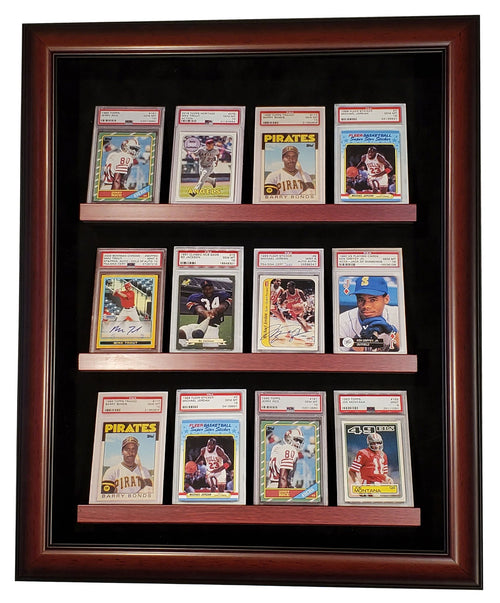 12 Graded Card Custom Hand Crafted Wood Cabinet Display Case