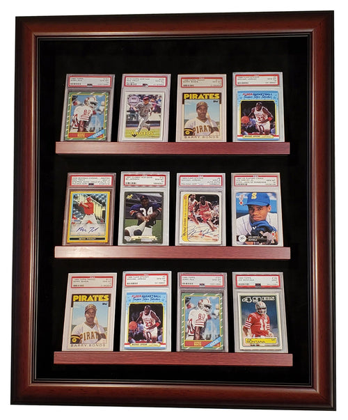35 Graded/Slabbed Sports Card Display Case Wall Mount Cabinet