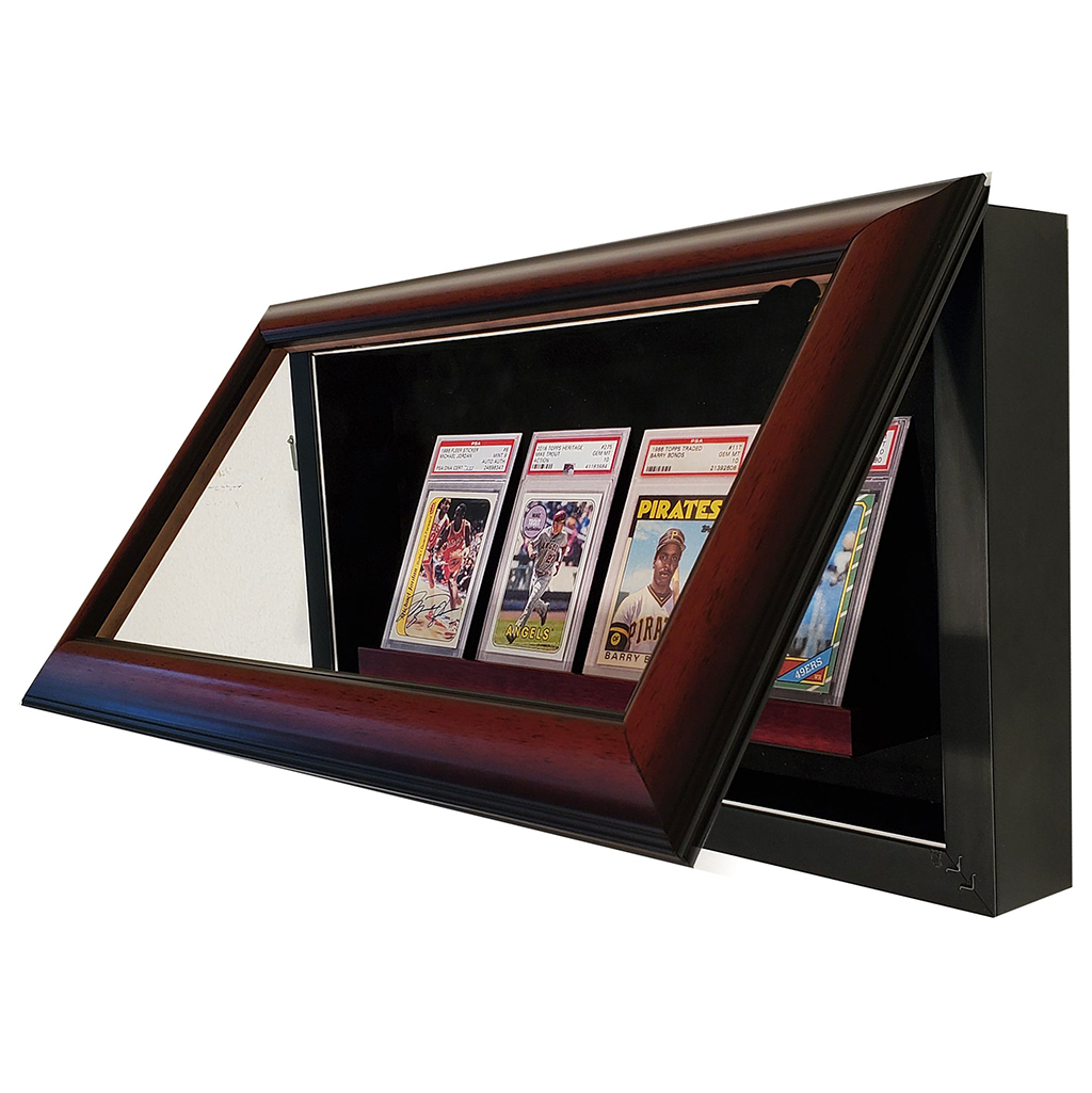 4 Graded Card Custom Hand Crafted Wood Cabinet Display Case | Ships Free
