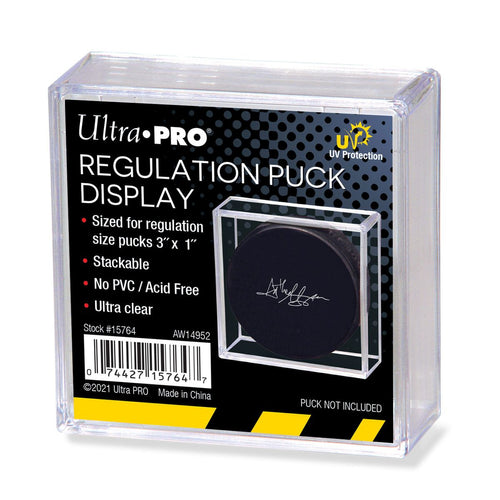 Ultra Pro Regulation Hockey Puck Square Clear Holder UV Protection