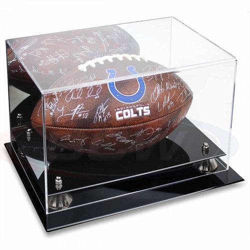 Football Premium Display Case with Silver Risers