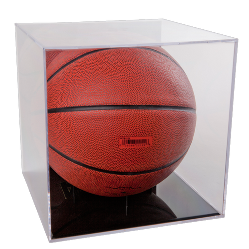 Basketball Holder Display Case - Grandstand with High Gloss Black Base