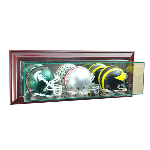 Wall Mounted Triple Football Mini Helmet Display Case