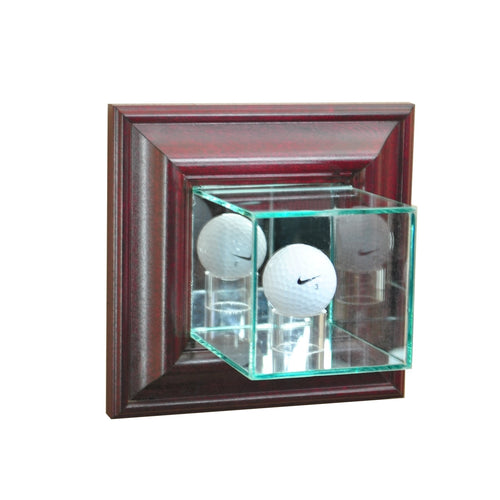 Wall Mounted Golf Ball Display Case cherry