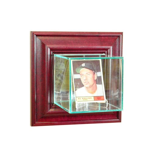 Wall Mounted Single Card Display Case cherry