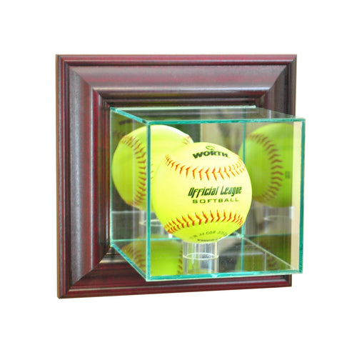 Wall Mounted Softball Glass Display Case