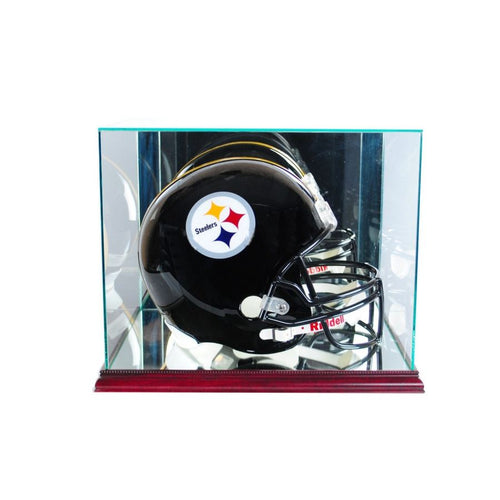 Football Helmet Rectangle Display Case Cherry