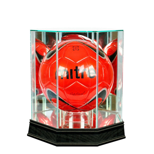 Soccer Ball Octagon Glass Display Case black sport