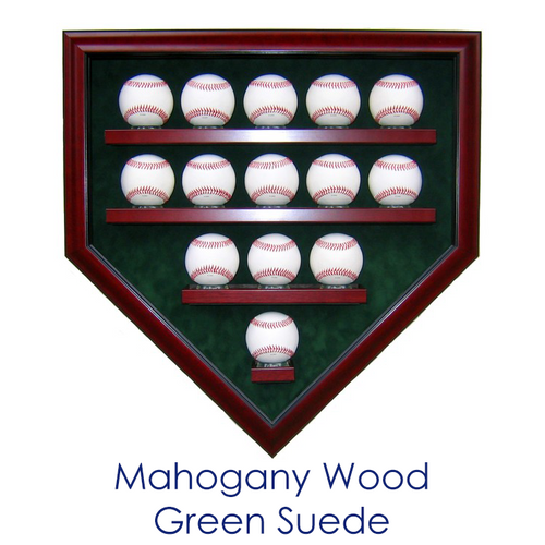 Fourteen (14) Baseball Custom Hand Crafted Wood Cabinet Display Case