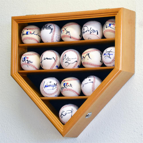 Fourteen Baseball Home Plate Wood Display Case