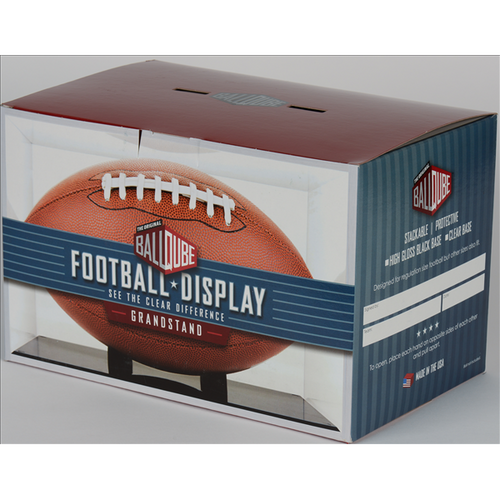 Football Display Case Grandstand UV Protection - Black or Clear Base