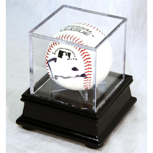 Baseball Cube Wood Display Case