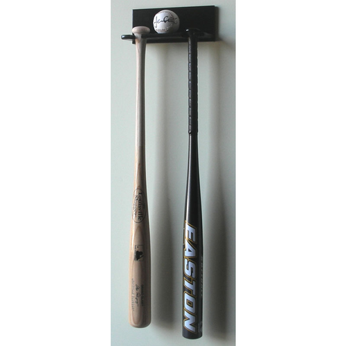 Two Baseball Bat and One Ball Wall Mount Holder