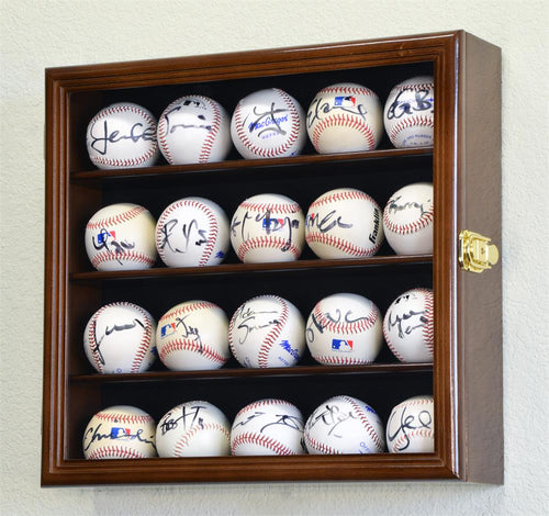 Twenty Baseball Square Wood Display Case