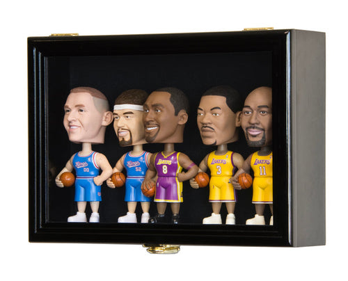 Small Bobblehead Wood Cabinet Display Case - Holds Up To 5 Bobbleheads