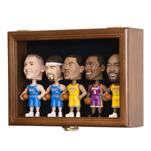 Small Bobblehead Wood Cabinet Display Case - Holds Up To 5 Bobbleheads