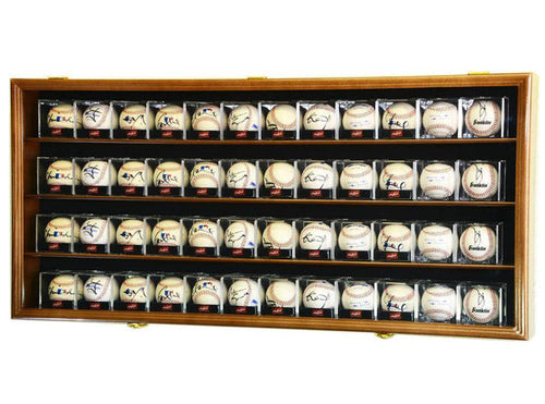 48 Baseball Cube Holder Square Wood Display Case