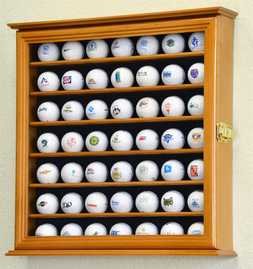 Forty Nine Golf Ball Square Wood Cabinet Display Case