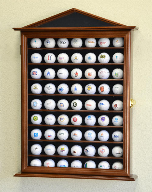 63 Golf Ball Designer Wood Cabinet Display Case