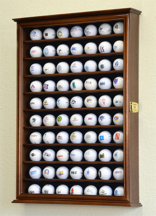 Seventy Golf Ball Wood Cabinet Display Case