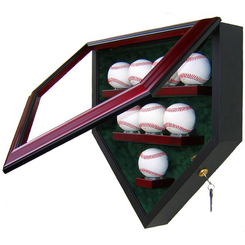 Eight Baseball Custom Hand Crafted Wood Cabinet Display Case
