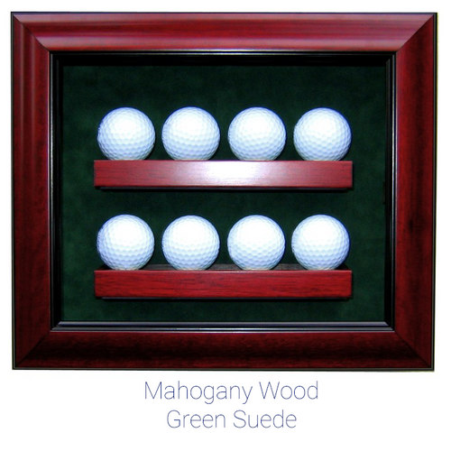8 Golf Ball Custom Hand Crafted Wood Cabinet Display Case