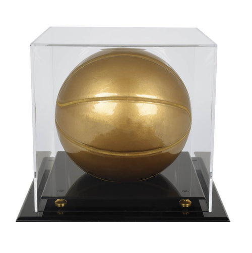 Mini Basketball Display Case with Gold Risers By Ultra Pro