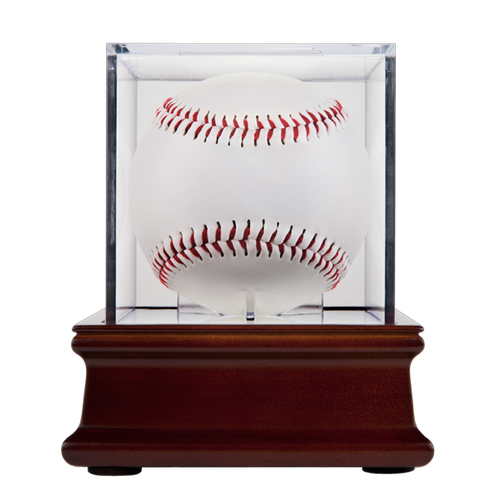Baseball Cube Mahogany Wood Base Only (No Ball Cube)