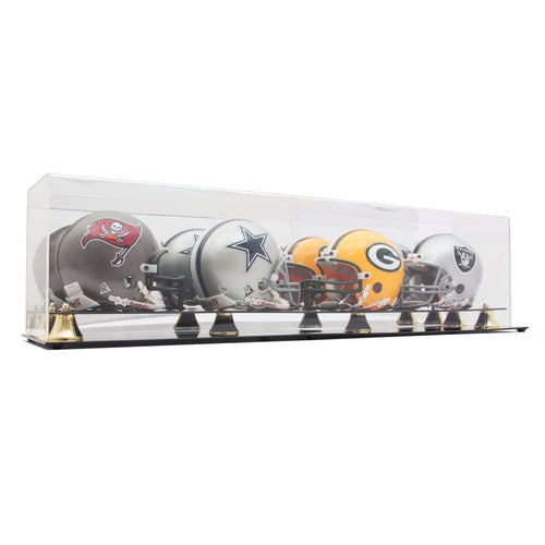 Four Mini Football Helmet Premium Display Case