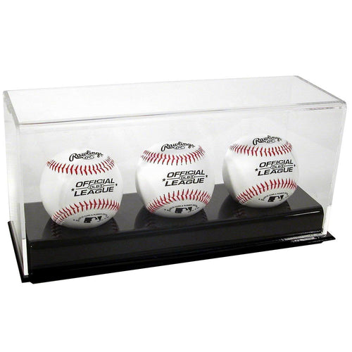 Three Baseball Display Case Acrylic Base