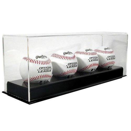 Four Baseball Display Case Acrylic Base