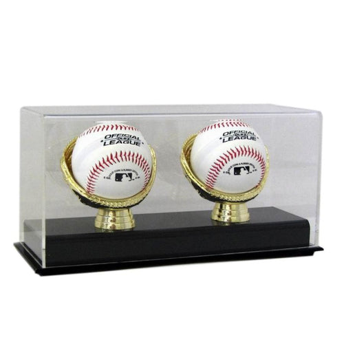 Double Gold Glove Baseball Display Case Cases