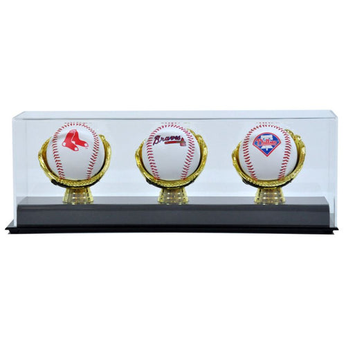 Triple Gold Glove Baseball Display Case Cases