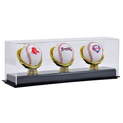 Triple Gold Glove Baseball Display Case Cases