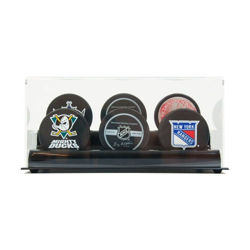 Six Hockey Puck Display Case Acrylic Base