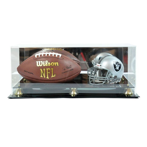 Mini Football Helmet And Football Premium Display Case