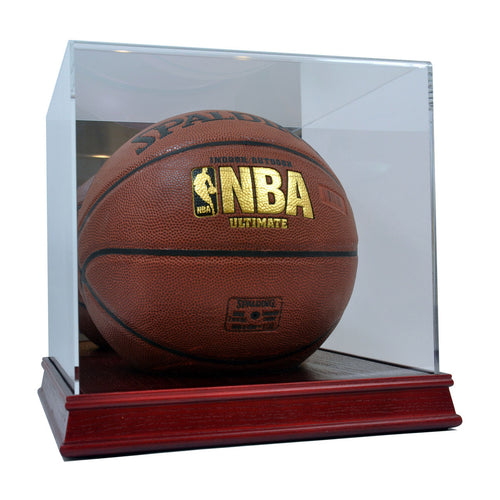 Basketball Cherry Wood Base Display Case